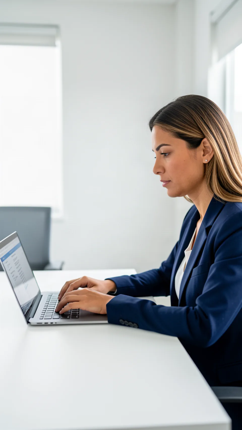Profissional acessando o e-mail de sua empresa em um notebook